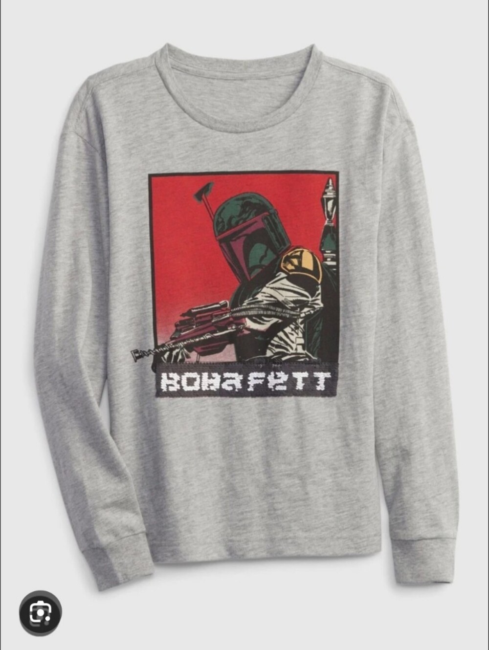 GAP Long-Sleeve Boba Fett /Star Wars Graphic Tee With Sequin Flip Graphic